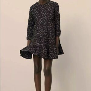 Zara floral babydoll dress. Black and tan floral.